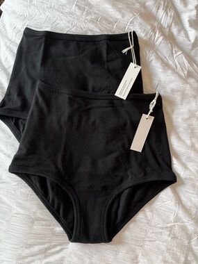 ARQ High-Waist Cotton Briefs in Black (2-Pack) NWT